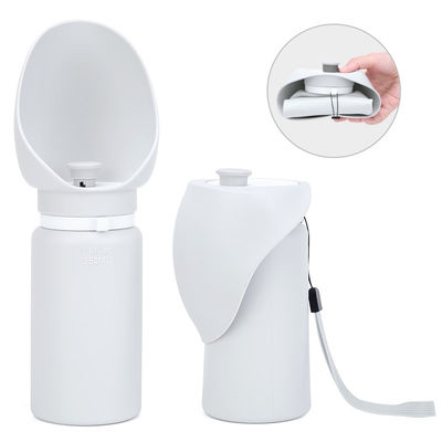 Beli Outdoor 550ml 19oz Dog Water Bottle Dispenser Putih Collapsible Dog Water Feeder pembuatan online