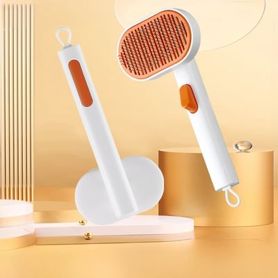 Beli Pet Dog Brush Penghilang Rambut Peralatan Perawatan Kucing One-Button Slicker Self-cleaning Comb pembuatan online