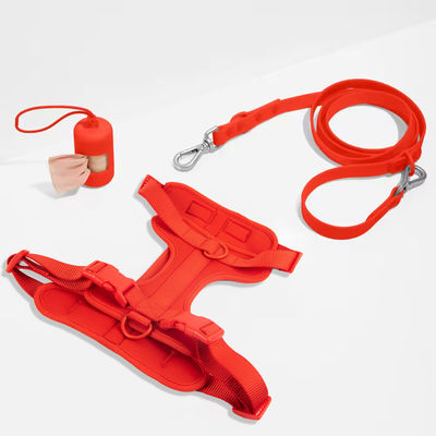 Beli Neoprene Leash Collar Combo Adjustable Soft PVC Red Collar Dan Leash pembuatan online