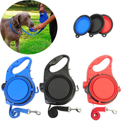 Beli Blue Orange Dog Leash Water Bowl Retractable Nylon Dog Lead Dengan Water Bowl pembuatan online