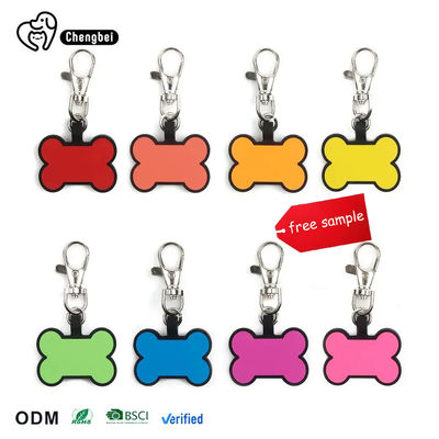 Beli Rose Orange Blank Tag ID Anjing Silikon Nama Tag Untuk Anjing Pribadi pembuatan online