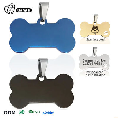 Beli Tag ID anjing 2cm-6cm SS Tag anjing hitam biru pembuatan online