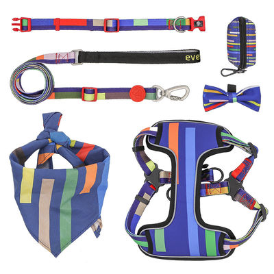 Beli Custom Colors Dog Harness Logo Reflective Reversible Luxury Pet Collars Harness dan Leash Set untuk Anjing Besar pembuatan online
