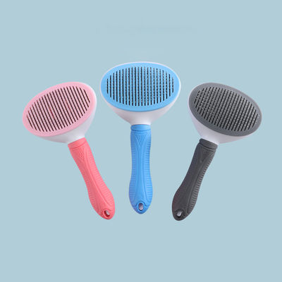 Beli Penghilang Rambut Hewan Kucing Gray Grooming Brush Self Cleaning Slicker Portable Custom Logo pembuatan online