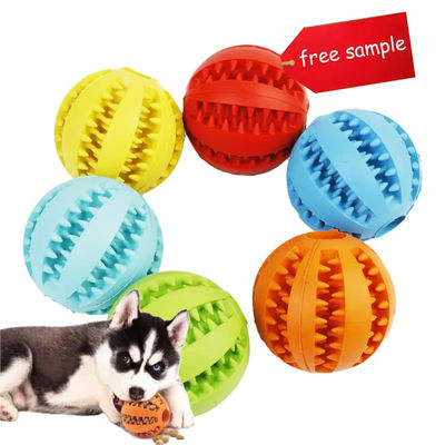 Beli Karet TPR 5cm Interaktif Dog Ball Toys Bola Anjing yang Tidak Bisa Dihancurkan Biru Oranye Kuning pembuatan online