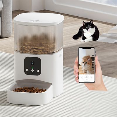 Beli Aplikasi mobile Remote Control Cat Feeder 300ml Wifi Cat Food Dispenser pembuatan online