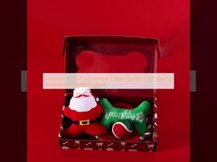 Set hadiah hewan peliharaan Natal Frisbee mainan bola anjing mengunyah aksesoris liburan bermain