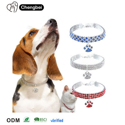Rhinestone Cat Diamond Collar Blue Red Diamond Collar Kalung Untuk Anjing