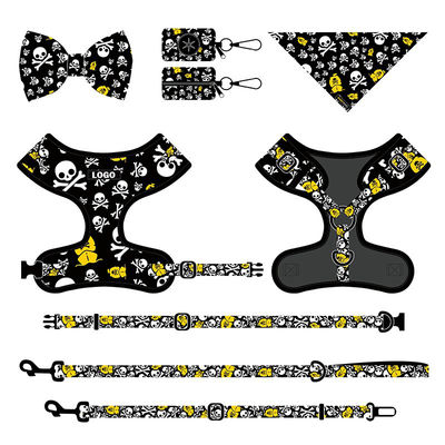 Kalung Anjing Nylon Dan Talian Harness Kalung Dan Timah Set Polyester Nylon