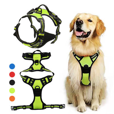 Neoprene Reflective Dog Harness Set Tanpa Tarik Kerah Dan Leash Custom Hi Vis Dog Harness
