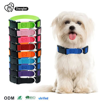 Pet Blank Plain Pribadi Nylon Dog Collar Berkelanjutan Dog Leash Dan Collar