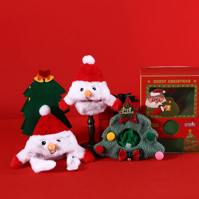 Pet Hat Santa Claus Pakaian Kepala Karton Pohon Natal Desain Aksesoris Kucing Musim