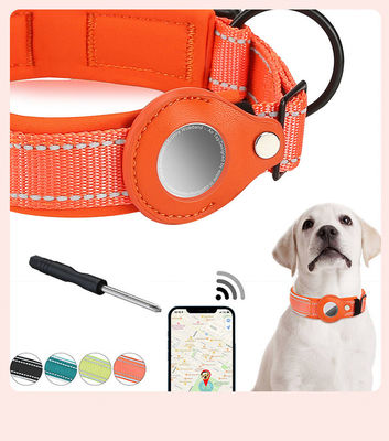 Oranyeu Biru GPS Air Tag Kerah Anjing Nylon Kerah Kucing Disesuaikan Logo Custom