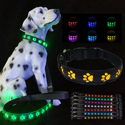 Ponsel yang dapat diisi ulang Led Dog Leash Menyinari Berjalan Malam Menyinari Dekorasi USB Rivet