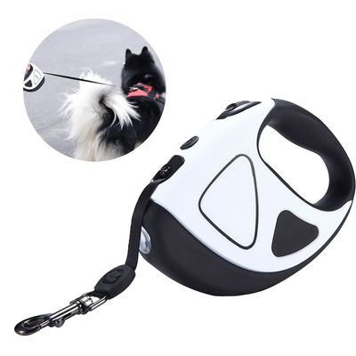 Rantai Anjing Bercahaya Kecil Menengah 10ft 16ft Retractable Dog Lead Extendable Dengan Torch