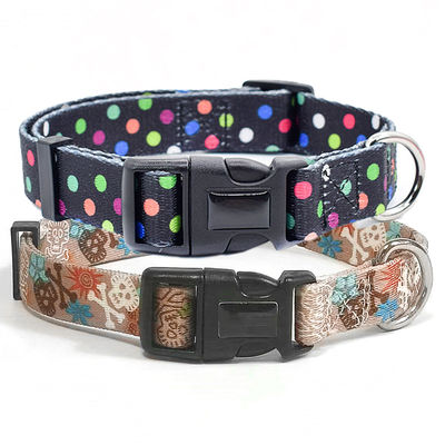 Polyester Martingale Kerah Anjing Metal Buckle Pribadi Sublimasi Emas Pet Disesuaikan