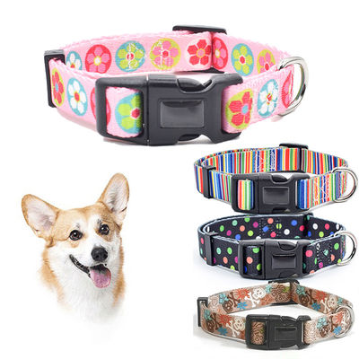 Fashion Nylon Buckle Dog Collar S M L Breakaway Cat Collars Disesuaikan