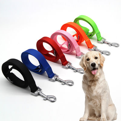 Disesuaikan Nylon Webbing Dog Leash Hitam Hijau Oranye Nylon Tali Dog Leash