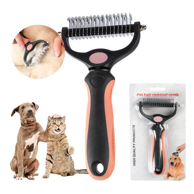 TPR Dog Hair Remover Brush Portable Double Side Shedding Comb Untuk Anjing
