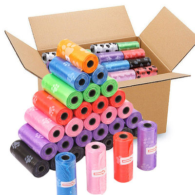HDPE Kompostabel Dog Poop Bags Pink Red Purple Biodegradable Pet Waste Bags