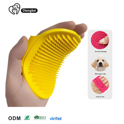 Sikat Mandi Anak Kucing Kuning Portable TPR Mandi Dan Sikat Perawatan Anjing