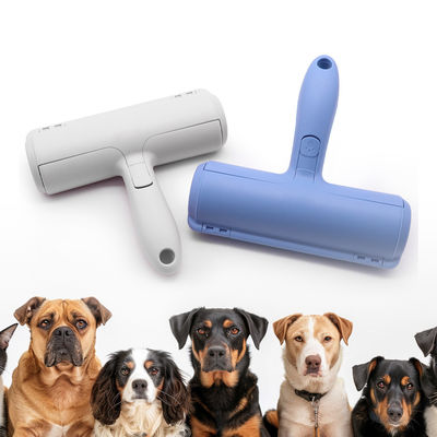 Biru ABS Serat Nylon Penghilang Rambut Hewan Roller Thorough Dog Hair Roller