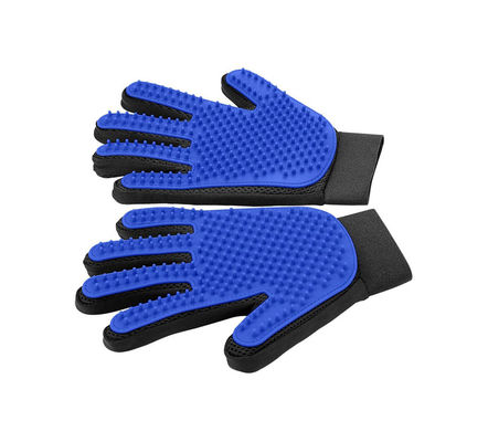 Silicone Pet Hair Remover Glove Blue Cat Brushing Glove Untuk Hewan Kecil
