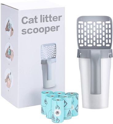 Sapu Kotoran Kucing Portable Scoop Grey Cat Sand Shovel Ramah Lingkungan