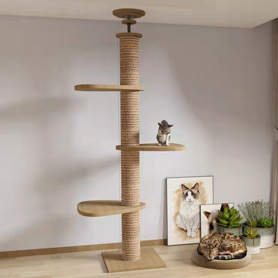 Rumah Hewan Peliharaan Lantai sampai langit-langit Kucing Pohon Kondominium Furniture Scratch Post Interaktif Play