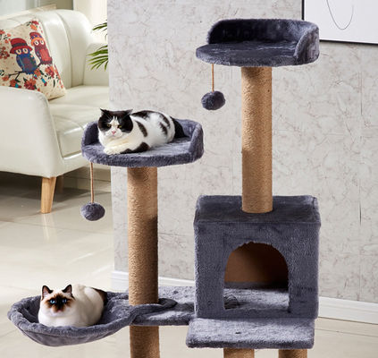 Custom Kayu Kucing Menekuk Pohon dengan Desain Mewah Modern dan Menara Post Goresan