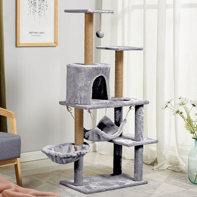 Multilayer Cat Climbing Tower SISAL MDF Cat Menggaruk tiang Pohon