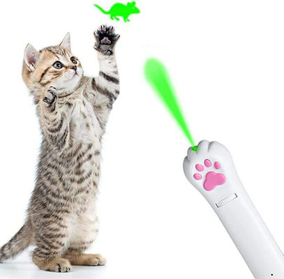 ABS Cat Laser Toys yang Berkelanjutan White USB Charging Laser Pointer Cat Toy