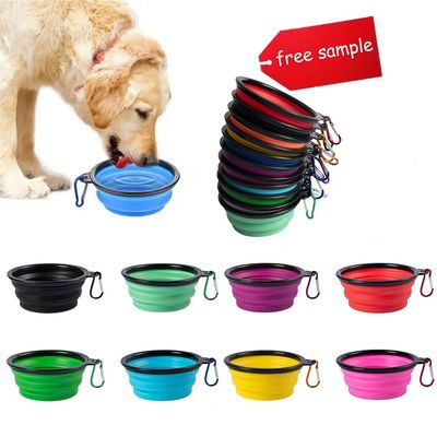 Mangkuk Pet Lipat TPE Lipat Silikon Makanan Anjing Mangkuk Perjalanan Bulat Jenis Item