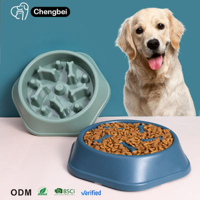 Pet Slow Feeder Dog Bowl Plastik Anti-Gulping Piring Makanan Makanan Anjing dan Kucing Mangkuk