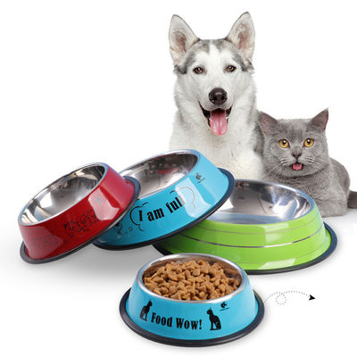 Pet Bowl Non-Slip Stainless Steel Material Disesuaikan SublimasiEasy Cleaning Cups Ember