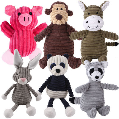 Anjing Corduroy Soundmaking Squeak Pet Toys untuk menggiling gigi Perlengkapan pelatihan Plush