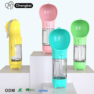 Dispenser Air Hewan Peliharaan Lipat 4 In 1 Botol Anjing Limbah Proof 300/500ml Portable Travel Puppy