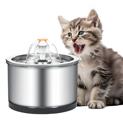 Air mancur hewan peliharaan 2.5L Volume bahan stainless steel Tidak termasuk nozzles pengaturan waktu