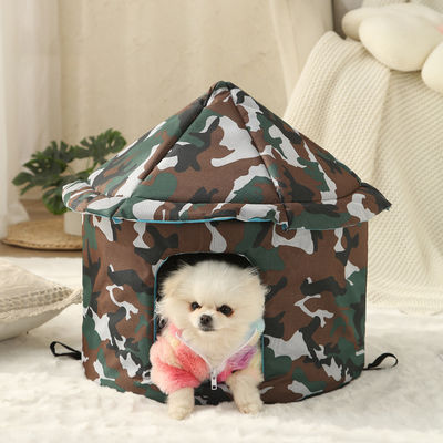Tempat Tidur Hewan Peliharaan Lipat Kain Oxford Rumah Anjing Waterproof Hewan Kecil di Luar dan Dalam Ruang