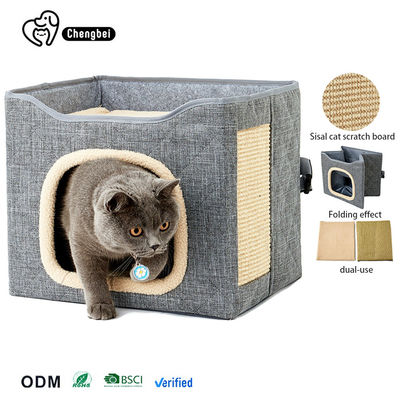 Double Layer Cat Cube Nest Pet Panas Tidur Tempat Tidur Lipat Rumah Kucing Anjing Kucing Hewan Kecil