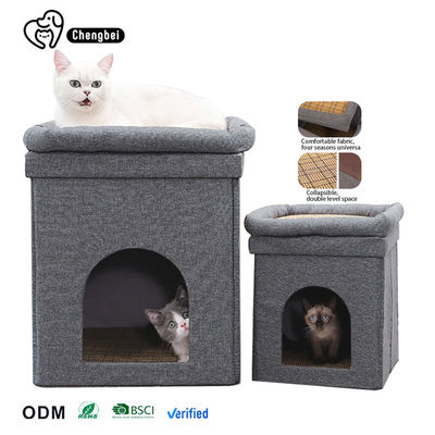 Cat Climbing Frame Lipat Double Cool Cat Litter Cathole Platform Mewah dan nyaman